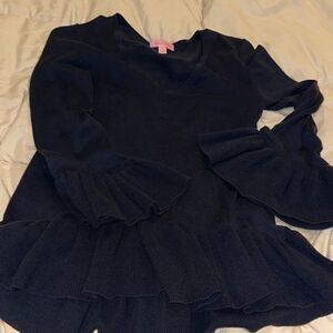 Lilly Pulitzer Navy Knit Top with Pink Label
